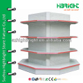 single side wall shelving with pounched holes back panel